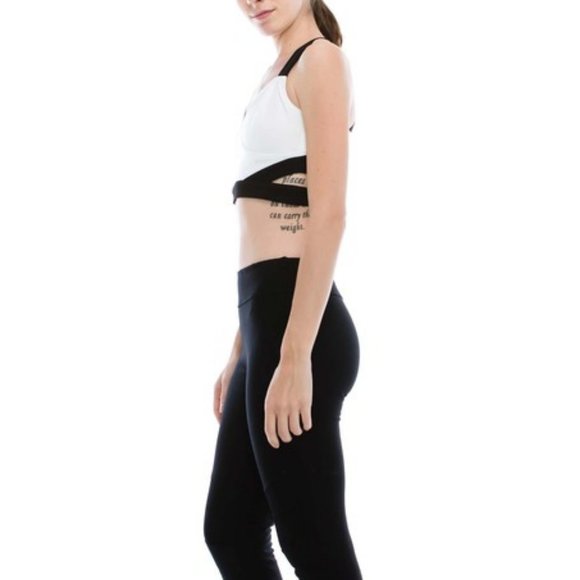 Criss Cross Cut Out Crop Top Bralette - Picture 3 of 6